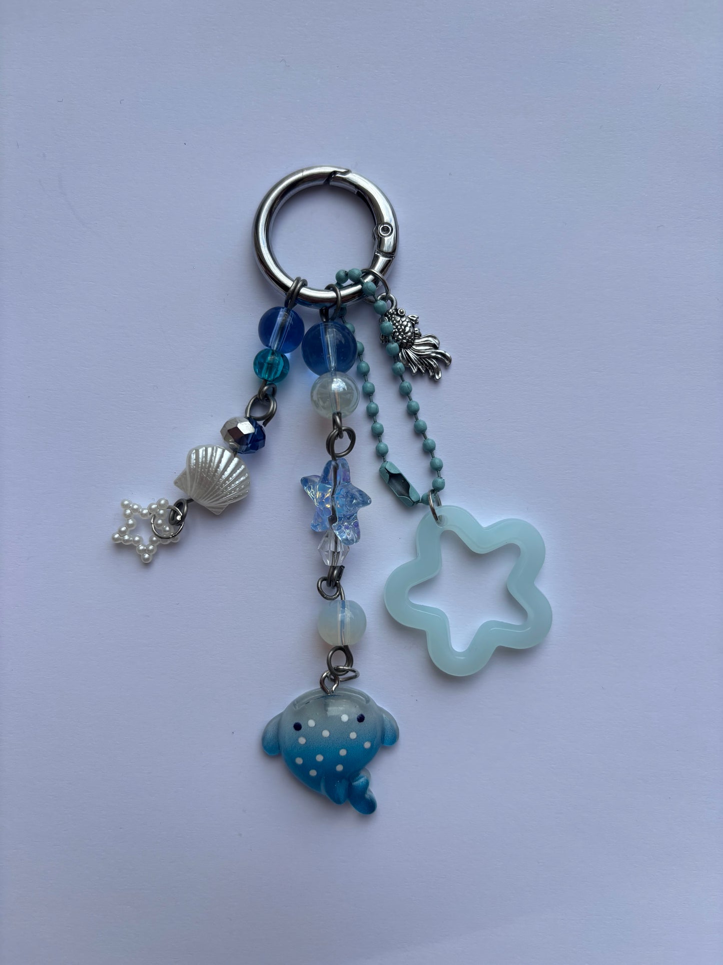 Whale Shark Beaded Keychain