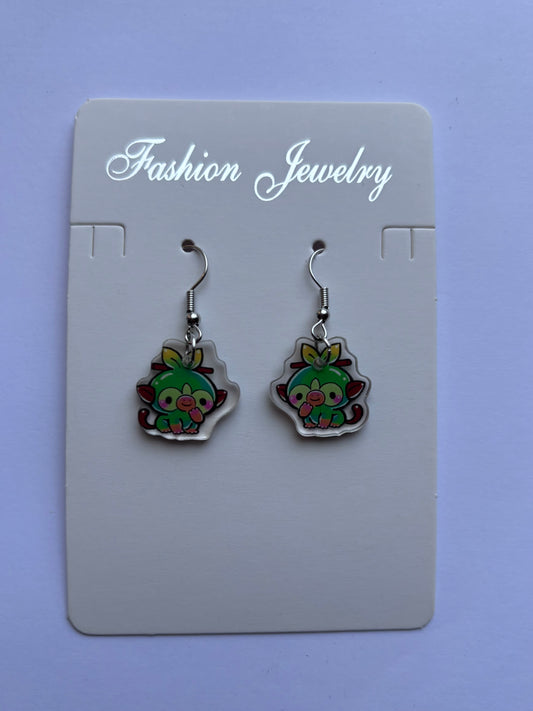 Grass type earrings