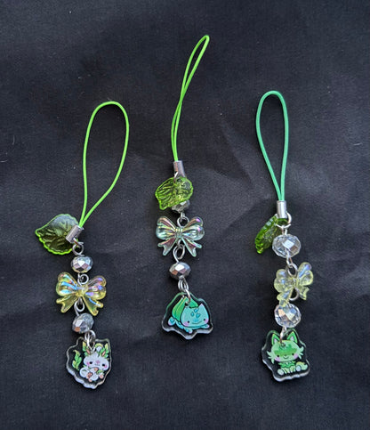 Grass Pokemon Themed Binder/Phone Charms