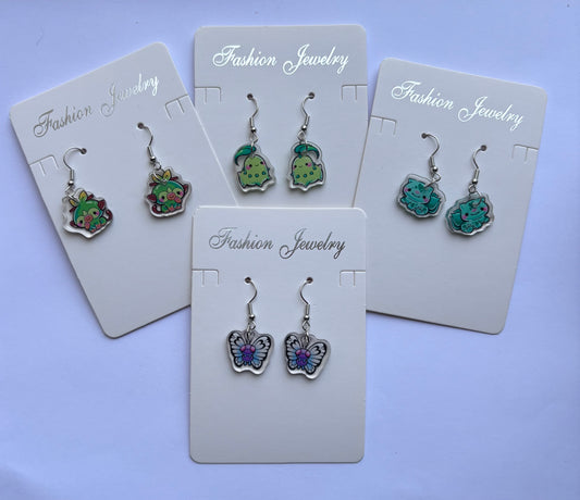 Grass type earrings