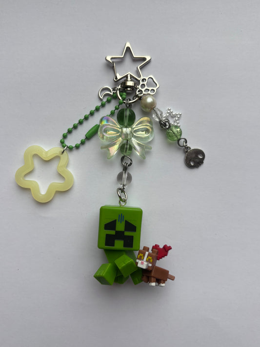 Minecraft Themed Creeper Keychain