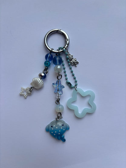 Whale Shark Beaded Keychain
