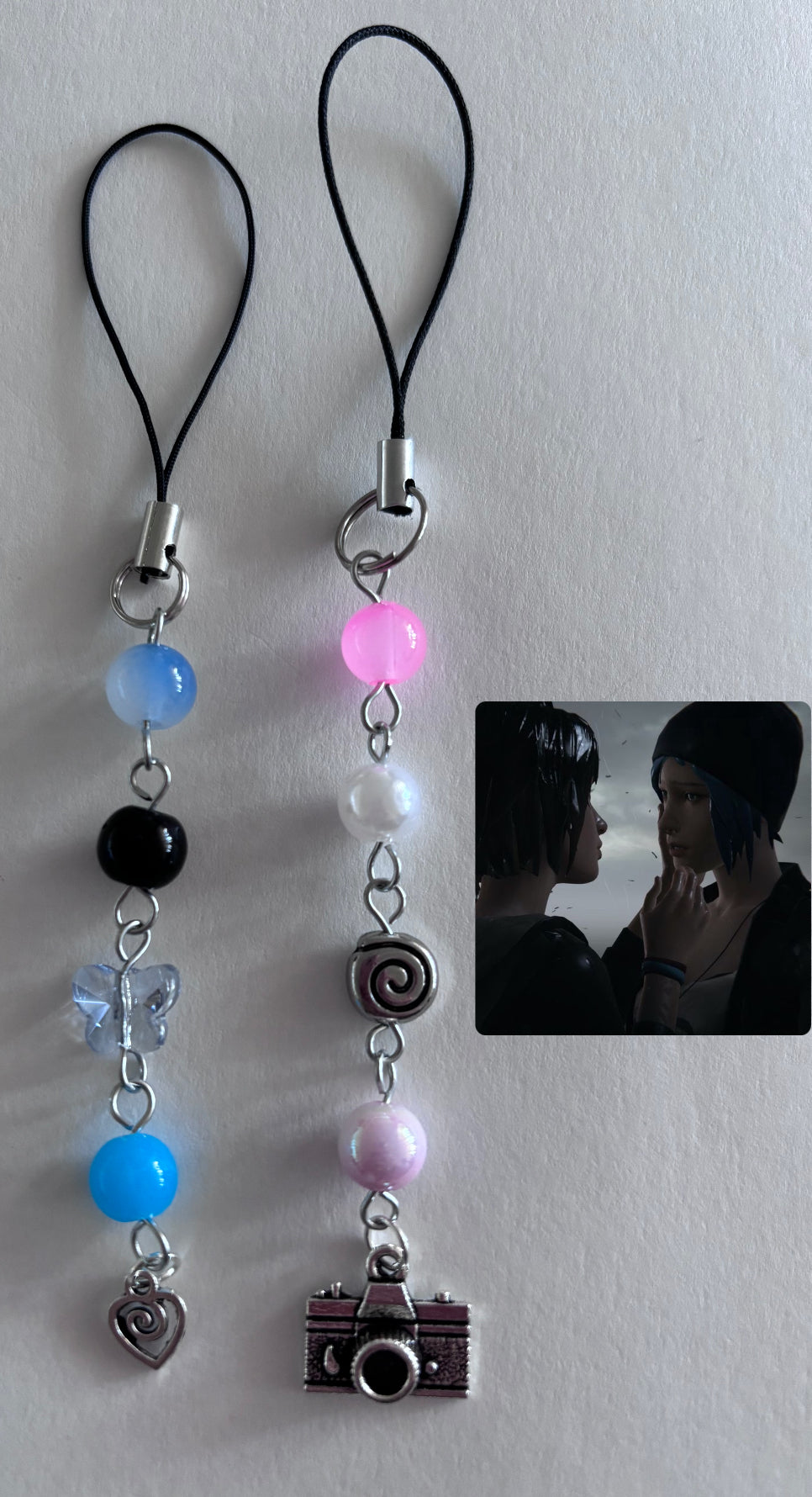 Max and Chloe life is strange inspired phone charm